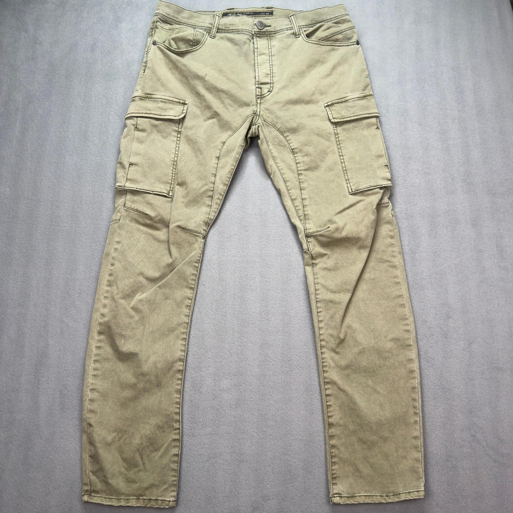 Jet Lag Cargo Pants Size 34 Olive Green Mens Twill Utility Trousers